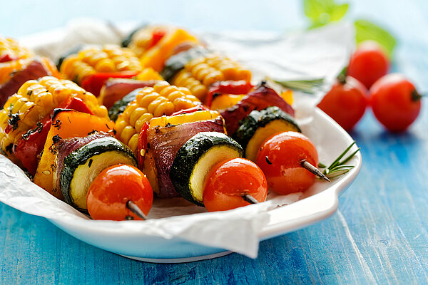 spiesen met groenten voor de barbecue